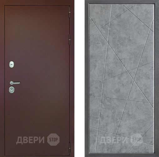 Дверь Дверной континент Рубикон Медь Дизайн ФЛ-655 Бетон серый в Черноголовке
