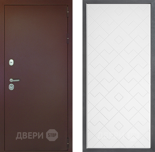 Дверь Дверной континент Рубикон Медь Дизайн ФЛ-Тиффани Белый софт в Черноголовке