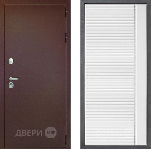 Входная металлическая Дверь Дверной континент Рубикон Медь Дизайн ФЛ-757 Белое Стекло Софт милк в Черноголовке