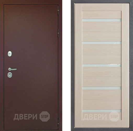 Входная металлическая Дверь Дверной континент Рубикон Медь Дизайн ФЛ-47 Капучино в Черноголовке