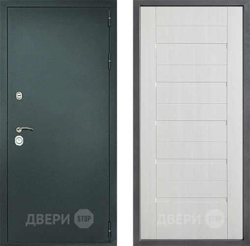 Входная металлическая Дверь Дверной континент Рубикон Серебро Дизайн ФЛ-70 Лиственница белая в Черноголовке
