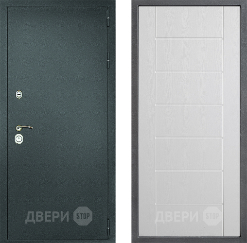 Дверь Дверной континент Рубикон Серебро Дизайн ФЛ-Лайн Белое дерево в Черноголовке