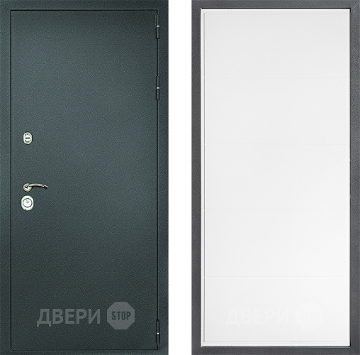 Входная металлическая Дверь Дверной континент Рубикон Серебро Дизайн ФЛ-649 Белый софт в Черноголовке