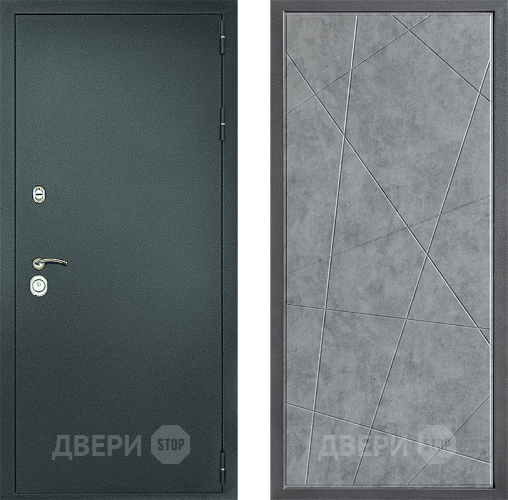 Входная металлическая Дверь Дверной континент Рубикон Серебро Дизайн ФЛ-655 Бетон серый в Черноголовке