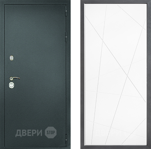 Дверь Дверной континент Рубикон Серебро Дизайн ФЛ-655 Белый софт в Черноголовке