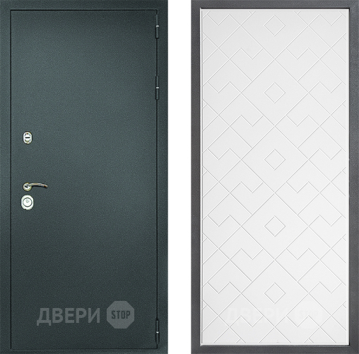 Дверь Дверной континент Рубикон Серебро Дизайн ФЛ-Тиффани Белый софт в Черноголовке