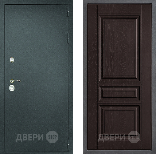 Входная металлическая Дверь Дверной континент Рубикон Серебро Дизайн ФЛ-243 Дуб шоколадный в Черноголовке