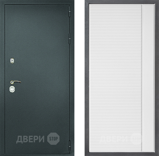 Входная металлическая Дверь Дверной континент Рубикон Серебро Дизайн ФЛ-757 Белое Стекло Софт милк в Черноголовке