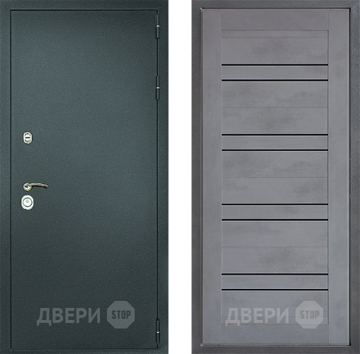 Дверь Дверной континент Рубикон Серебро Дизайн ФЛ-49 Бетон серый в Черноголовке