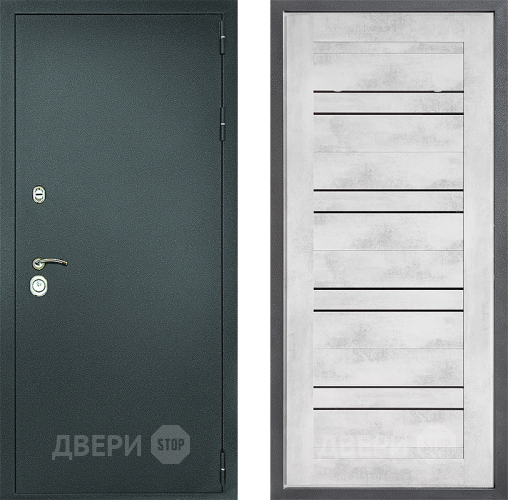 Дверь Дверной континент Рубикон Серебро Дизайн ФЛ-49 Бетон снежный в Черноголовке