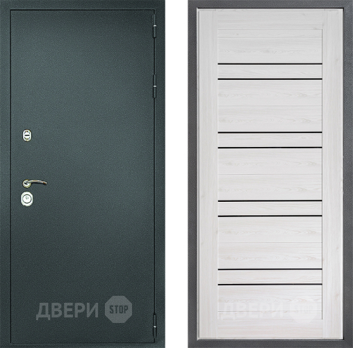 Входная металлическая Дверь Дверной континент Рубикон Серебро Дизайн ФЛ-49 Сосна белая в Черноголовке