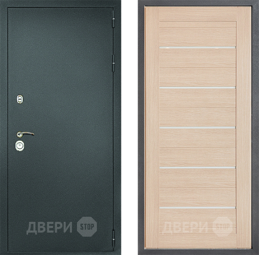 Входная металлическая Дверь Дверной континент Рубикон Серебро Дизайн ФЛ-46 Капучино в Черноголовке
