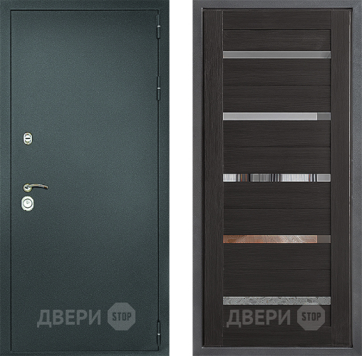 Входная металлическая Дверь Дверной континент Рубикон Серебро Дизайн ФЛ-47 Венге в Черноголовке