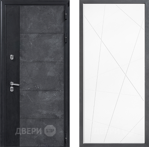 Входная металлическая Дверь Дверной континент ДК-15 Бетон ТЕРМО ФЛ-655 Белый софт в Черноголовке