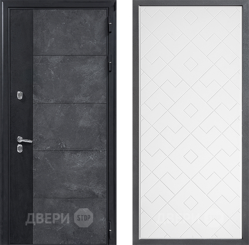 Входная металлическая Дверь Дверной континент ДК-15 Бетон ТЕРМО ФЛ-Тиффани Белый софт в Черноголовке
