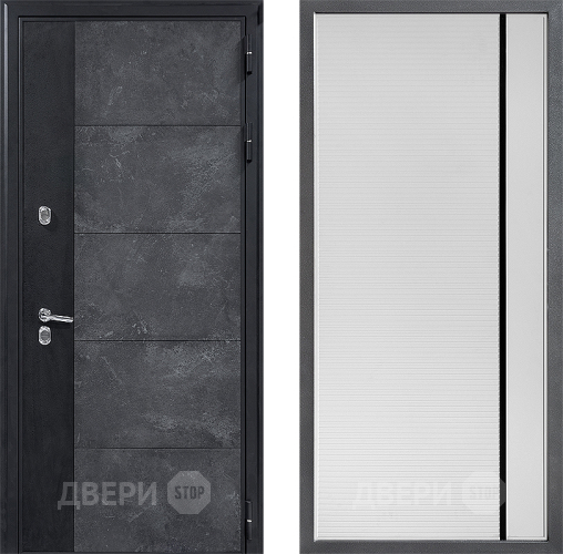 Входная металлическая Дверь Дверной континент ДК-15 Бетон ТЕРМО ФЛ-757 Черное Стекло Софт милк в Черноголовке