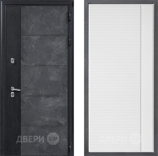 Входная металлическая Дверь Дверной континент ДК-15 Бетон ТЕРМО ФЛ-757 Белое Стекло Софт милк в Черноголовке