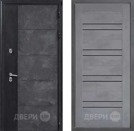 Входная металлическая Дверь Дверной континент ДК-15 Бетон ТЕРМО ФЛ-49 Бетон серый в Черноголовке