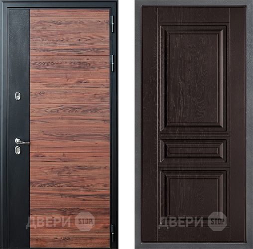 Входная металлическая Дверь Дверной континент ДК-15 Красное Дерево ТЕРМО ФЛ-243 Дуб шоколадный в Черноголовке