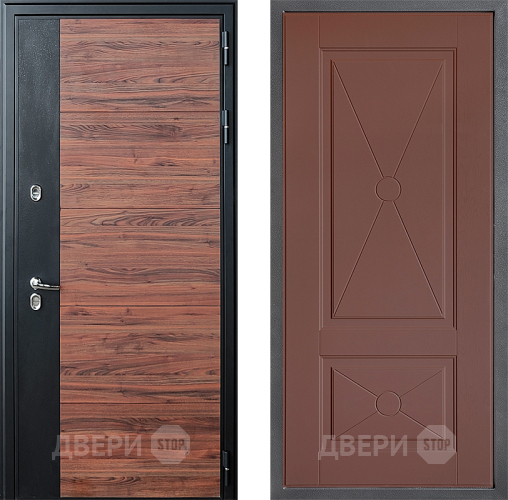 Входная металлическая Дверь Дверной континент ДК-15 Красное Дерево ТЕРМО ФЛ-617 Ясень шоколадный в Черноголовке