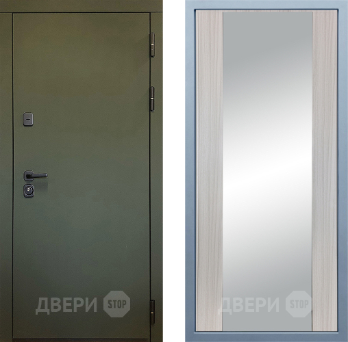 Входная металлическая Дверь Дива МД-61 Д-15 Зеркало Сандал белый в Черноголовке