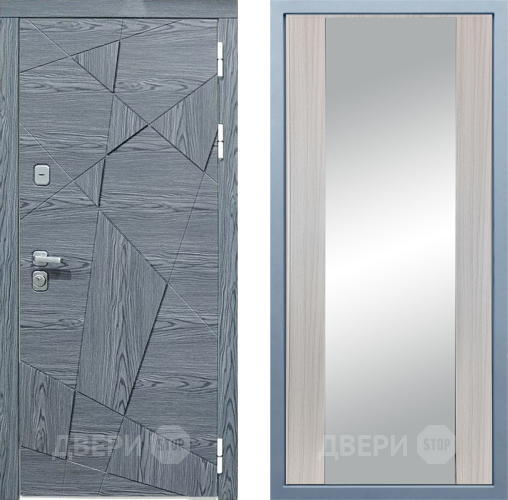 Входная металлическая Дверь Дива МД-97/3 Д-15 Зеркало Сандал белый в Черноголовке