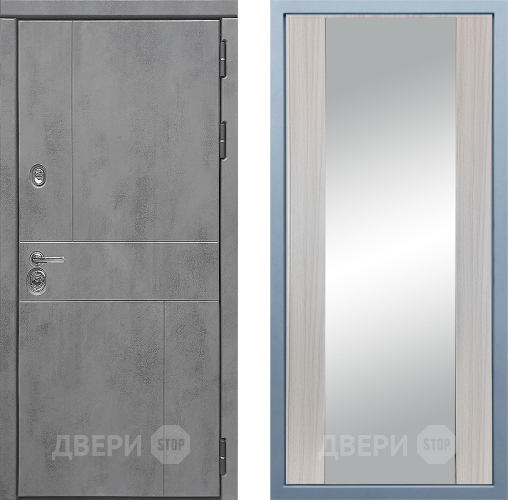 Входная металлическая Дверь Дива МД-48 Д-15 Зеркало Сандал белый в Черноголовке
