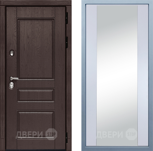 Входная металлическая Дверь Дива МД-90 Д-15 Зеркало Белый в Черноголовке