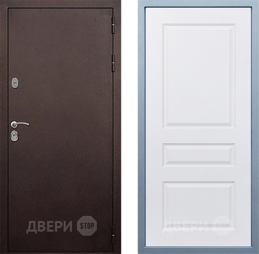 Входная металлическая Дверь Дива МД-40 Медь Д-13 Белый в Черноголовке