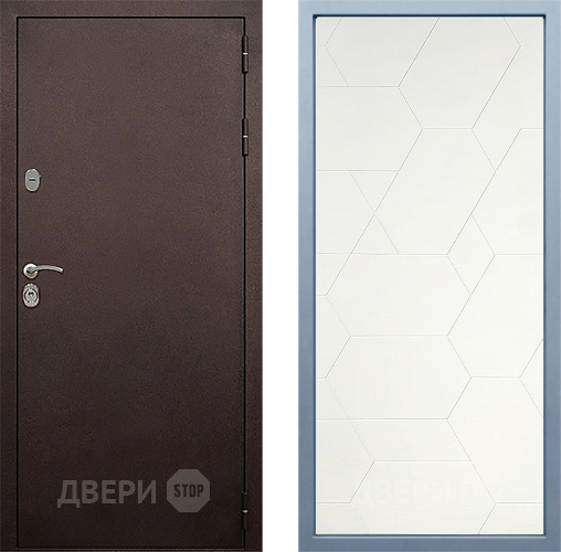 Входная металлическая Дверь Дива МД-40 Медь М-16 Белый в Черноголовке
