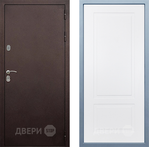 Входная металлическая Дверь Дива МД-40 Медь Н-7 Белый в Черноголовке