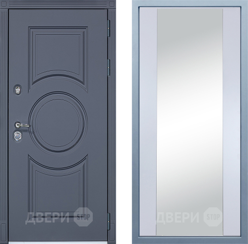Входная металлическая Дверь Дива МХ-30 STR Д-15 Зеркало Белый в Черноголовке