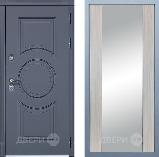 Входная металлическая Дверь Дива МХ-30 STR Д-15 Зеркало Сандал белый в Черноголовке