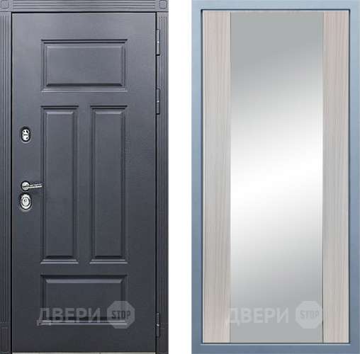 Входная металлическая Дверь Дива МХ-29 STR Д-15 Зеркало Сандал белый в Черноголовке