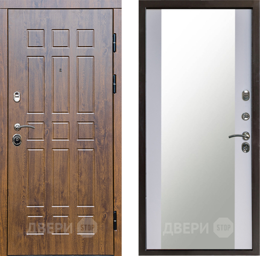 Входная металлическая Дверь Престиж Стандарт Зеркало Белый софт в Черноголовке