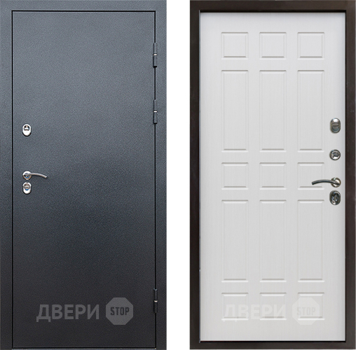 Входная металлическая Дверь Престиж TERMO с терморазрывом Снегирь Серебро Спарта Лиственница белая в Черноголовке
