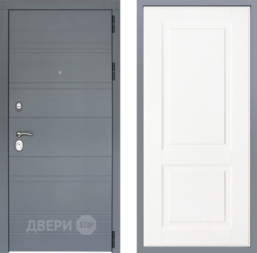 Дверь Заводские двери Лира Софт графит Доррен Белый софт в Черноголовке