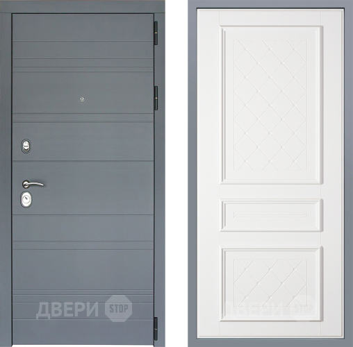 Дверь Заводские двери Лира Софт графит Урбино Белый софт в Черноголовке