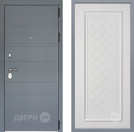 Дверь Заводские двери Лира Софт графит Упра Белый софт в Черноголовке