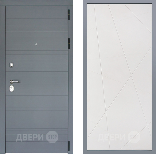 Дверь Заводские двери Лира Софт графит Флитта Белый софт в Черноголовке