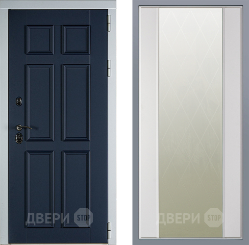 Дверь Заводские двери Стокгольм Зеркало Ампир Белый софт в Черноголовке