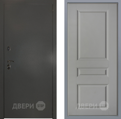 Дверь Заводские двери Эталон 3к антик серебро Стокгольм Грей софт в Черноголовке