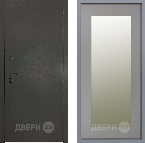 Дверь Заводские двери Эталон 3к антик серебро Зеркало Модерн Грей софт в Черноголовке