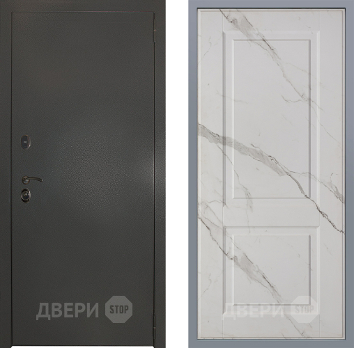 Дверь Заводские двери Эталон 3к антик серебро Доррен Мрамор белый в Черноголовке