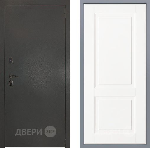 Дверь Заводские двери Эталон 3к антик серебро Доррен Белый софт в Черноголовке