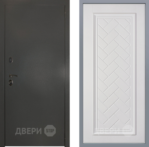 Дверь Заводские двери Эталон 3к антик серебро Упра Белый софт в Черноголовке