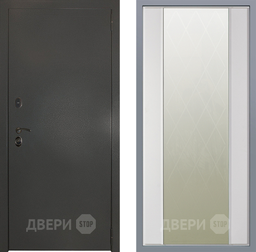 Дверь Заводские двери Эталон 3к антик серебро Зеркало Ампир Белый софт в Черноголовке