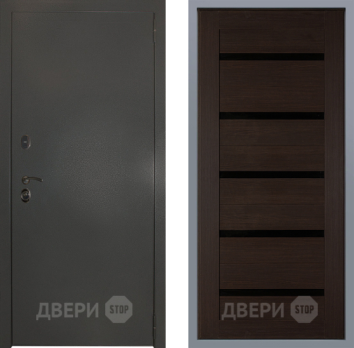 Дверь Заводские двери Эталон 3к антик серебро СБ-1 орех тисненый в Черноголовке