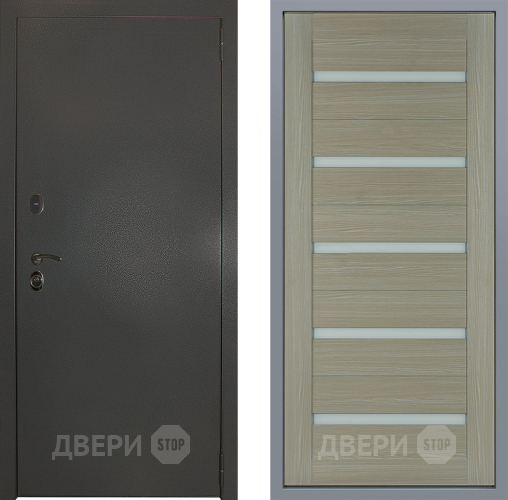 Дверь Заводские двери Эталон 3к антик серебро СБ-1 Капучино в Черноголовке
