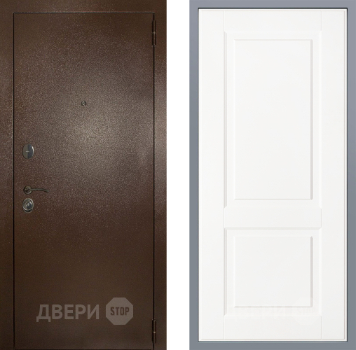 Дверь Заводские двери Эталон 3к антик медь Доррен Белый софт в Черноголовке